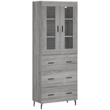 Maison Chic Visoka Komoda - Predalnik siva sonoma 69,5x34x180 cm inženirski les, (21721266) | Shoptok.si