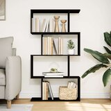 vidaXL Pregrada s knjižno omaro 4-nadst. črna 70x24x129 cm inž. les | Shoptok.si