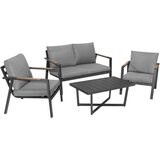 Aluminijska vrtna garnitura - sofa + 2 fotelje + stol | shoptok.hr