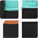  Set sofe 6 kom. Crna i Plava Poli Rattan i čelik | shoptok.hr