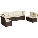  8-dijelni set vrtnih sofa s jastucima smeđi od poliratana | shoptok.hr