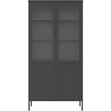  Visoka komoda crna 90 x 40 x 180 cm od stakla i čelika | Eponuda.com