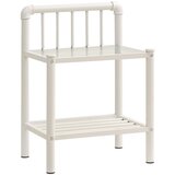 Furnova Nočna omarica bela in prozorna 45x34,5x62,5 cm kovina in steklo, (21927876) | Shoptok.si