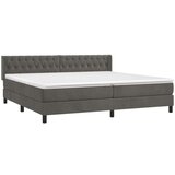  Box spring postelja z vzmetnico temno siva 200x200 cm žamet, (20788950) | Shoptok.si