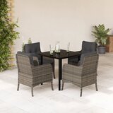  5-dijelni vrtni blagovaonski set sivi od poliratana Siva Dužina stola 90 cm | shoptok.hr