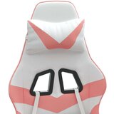 vidaXL Vrtljiv gaming stol belo in roza umetno usnje | Shoptok.si
