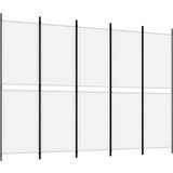 vidaXL Paravan 5-delni bel 250x180 cm blago | Shoptok.si