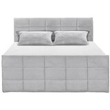 MID.YOU POSTELJA BOXSPRING 183 cm x 200 cm , tekstil, leseni material svetlo siva | Shoptok.si
