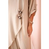 Kesi Włoski Women's viscose set, tunic and wide trousers beige | Shoptok.si
