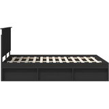  Krevetna konstrukcija Crna 160 x 200 cm Čvrsto borovo drvo | shoptok.hr