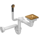 Quadron kvadratni ručni odvod za granit sudopere s 1 posudom, nano PVD bakar | shoptok.hr