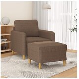 vidaXL Fotelj s stolčkom za noge rjav 60 cm blago Cene