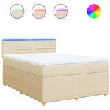  Krevet s oprugama i madracem krem 140x200 cm od tkanine | shoptok.hr