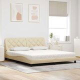 vidaXL Postelja z vzmetnico krem 180x200 cm blago, (22053623) | Shoptok.si