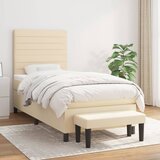  Okvir kreveta s oprugama i madrac krem 80x200 cm od tkanine | shoptok.hr