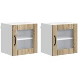  Zidni stakleni ormarić Lucca 2 pcs Hrast sonoma 40 x 31 x 40 cm | shoptok.hr