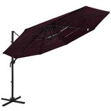vidaXL Senčnik aluminij bordo rdeč 3x3 m, (20729495) | Shoptok.si