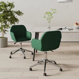 Furnova Vrtljivi jedilni stoli 2 kosa temno zeleno blago, (22044447) | Shoptok.si