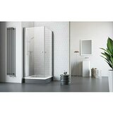 Corniche Kutna tuš kabina Light (90 x 90 x 190 cm, Debljina: 5 mm, Srebrne boje) + BAUHAUS jamstvo 2 godine | shoptok.hr