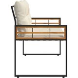  Drvena klupska klupa s jastukom Krema 114 x 55 x 77 cm | shoptok.hr
