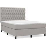  Krevet box spring s madracem svjetlosivi 140x200 cm od tkanine | shoptok.hr