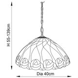 Endon 64176 - Luster na lancu Tiffany HUTCHINSON 1xE27/60W/230V prečnik 40 cm | Eponuda.com
