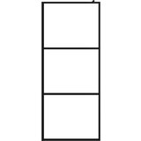 Pregrada za tuš s polico črna 100x195 cm ESG steklo in aluminij | Shoptok.si