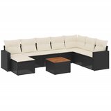 Maison Chic Seti vrtnega pohištva - Vrtna garnitura - Vrtni pohištvo set 9-delna z blazinami črn poli ratan, (21807282) | Shoptok.si