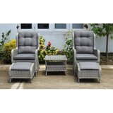 Garden Pleasure Siva vrtna lounge garnitura od umjetnog ratana za 2 Valencia - | shoptok.hr