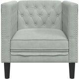 vidaXL Fotelj chesterfield svetlo siv žamet | Shoptok.si