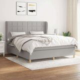  Box spring postelja z vzmetnico svetlo siva 180x200 cm blago, (20846818) Cene