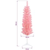  Umjetno vitko božićno drvce 120 cm PVC i čelik Ružičasta - Ružičasta 120 cm | shoptok.hr