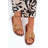 Boto Women's Sandals With Buckle On Cork Platform Camel Zavira | Shoptok.si