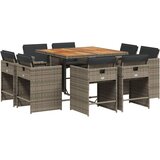  9-dijelni vrtni blagovaonski set sivi od poliratana | shoptok.hr