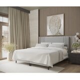 Maison de Rêve Sivi tapecirani bračni krevet s prostorom za odlaganje 140x200 cm Musca – | shoptok.hr