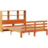 vidaXL Knjižna postelja brez vzmetnice vošč. rjava 140x190 cm borovina | Shoptok.si