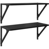 Police na zidu s policom 2 pcs Crni hrast 60 x 25 x 25,5 cm | shoptok.hr