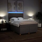  Krevet s oprugama i madracem smeđesivi 140 x 190 cm od tkanine | shoptok.hr