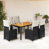  7-dijelni vrtni bistro set od poliratana s jastucima crni | Eponuda.com