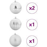 vidaXL Set Božićnih Ukrasnih Kuglica 4 pcs Srebrno | shoptok.hr