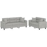  2-dijelni set sofa s jastucima svjetlosivi od mikrovlakana | shoptok.hr