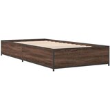  Okvir za krevet smeđi hrast 75x190 cm konstruirano drvo i metal | shoptok.hr