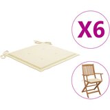 vidaXL jastuci za vrtne stolice 6 kom krem 40 x 40 x 3 cm od tkanine cijene