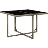 The Living Store Vrtna miza siva 109x107x74 cm poli ratan in steklo - Vrtna Miza, (21481011) | Shoptok.si