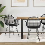  Stolac za blagovanje 2 pcs Crna 57 x 54.5 x 85 cm Ratan i čelik | shoptok.hr