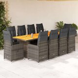  11-dijelni vrtni bistro set od poliratana s jastucima sivi | shoptok.hr