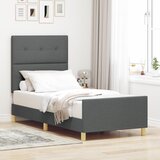 vidaXL Postelja Temno Siva 90x200 cm Tkanina Cene