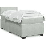 Box spring krevet s madracem svjetlosivi 80 x 200 cm baršunasti | shoptok.hr