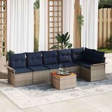  Vrtna sedežna garnitura z blazino 7 pcs Siva poli ratan, (5000146195) | Shoptok.si