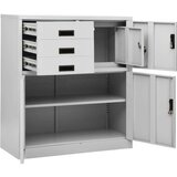 vidaXL Pisarniška omara svetlo siva 90x40x102 cm jeklo | Shoptok.si